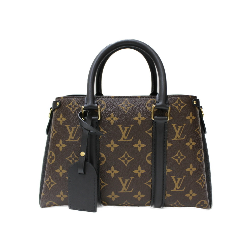 LOUIS VUITTON Soufflot NV Monogram Leather Noir Black Handbag Shoulder Bag Strap